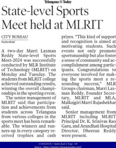 State Level Sports meet at MLRIT